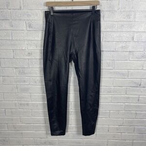 Honeylove Black Faux Leather Leggings Womens Size L Pull On Edgy Nightout